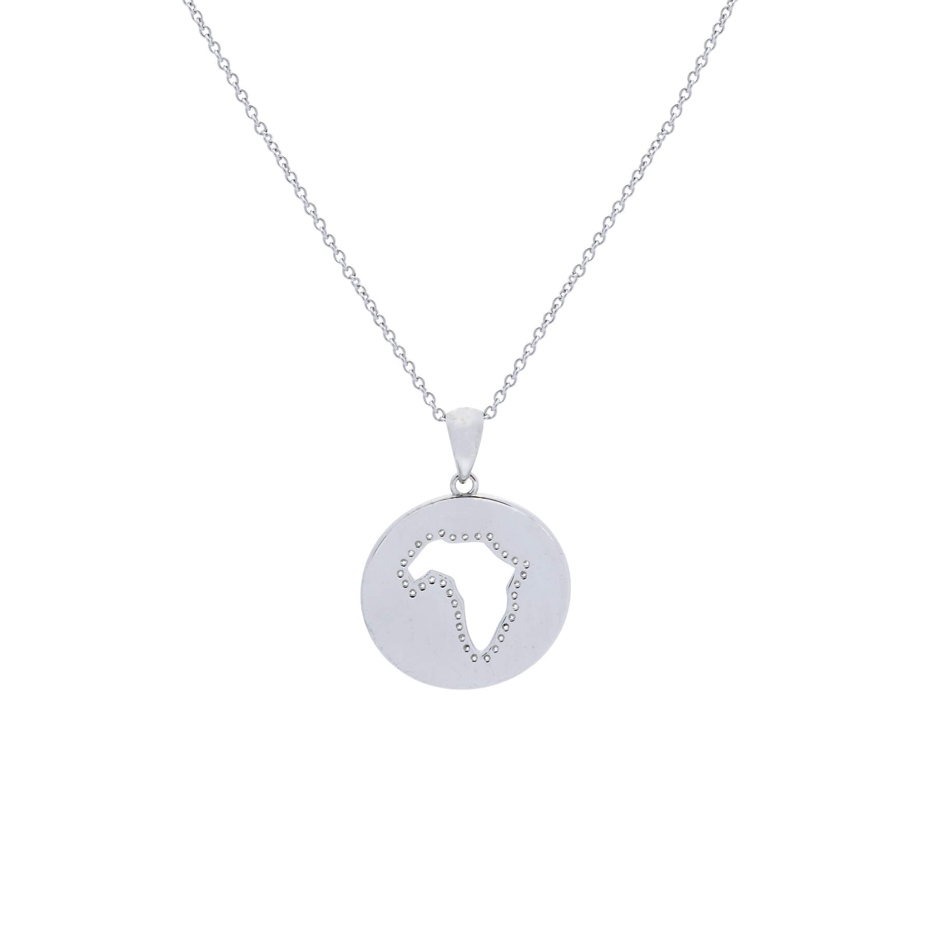 Silver Africa Disc Necklace