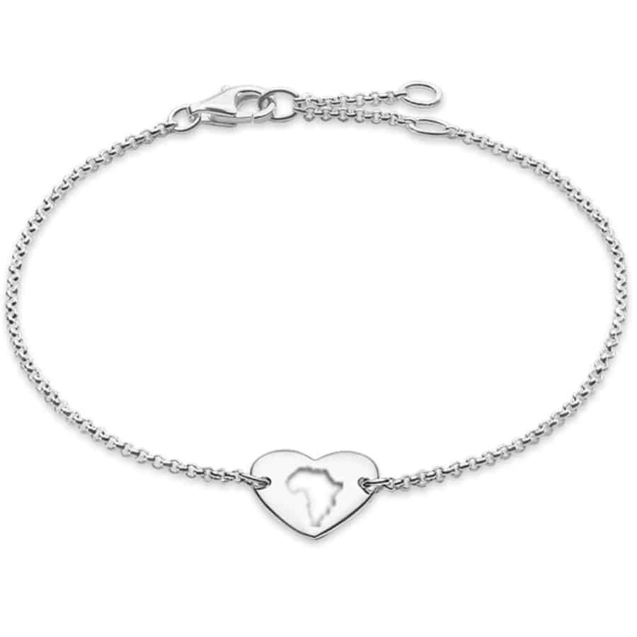 Silver "Africa in My Heart" Bracelet
