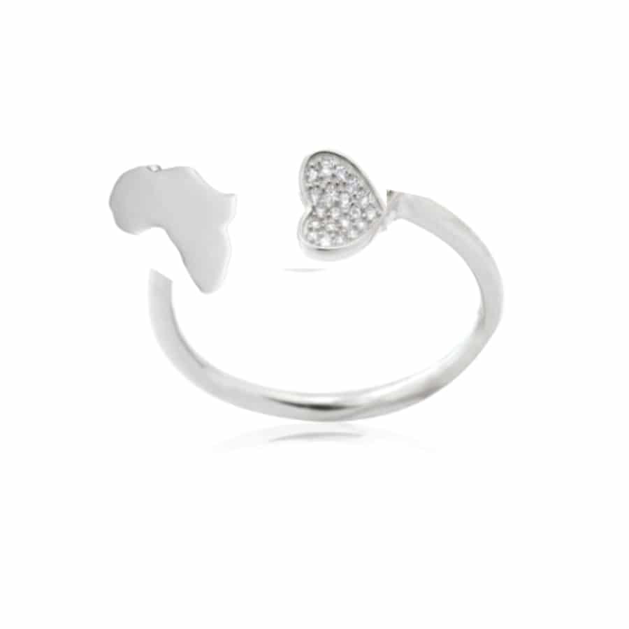Silver "Africa in My Heart" Ring