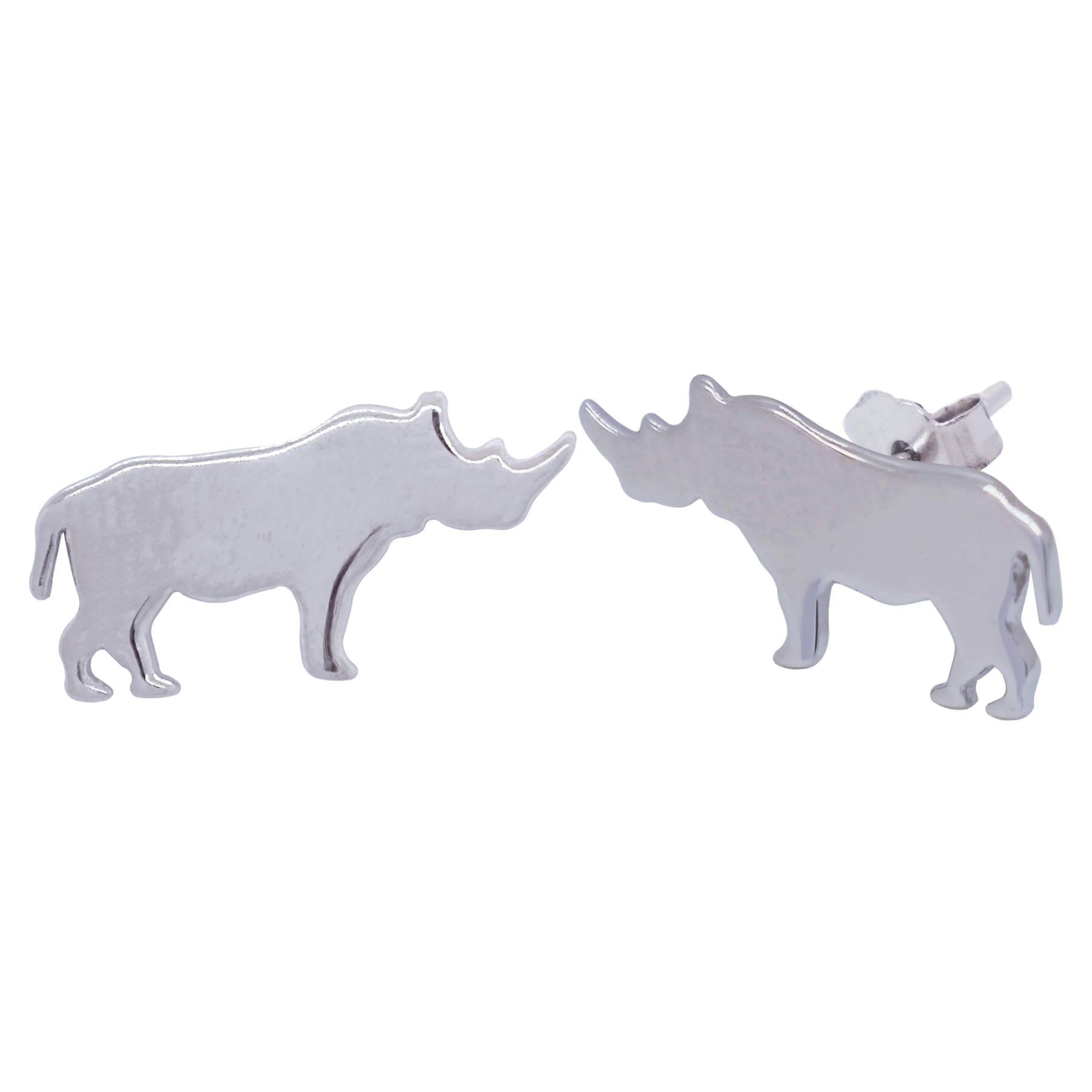 Silver Rhino Earrings