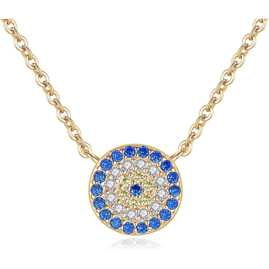 Silver Rose Gold Eye Necklace