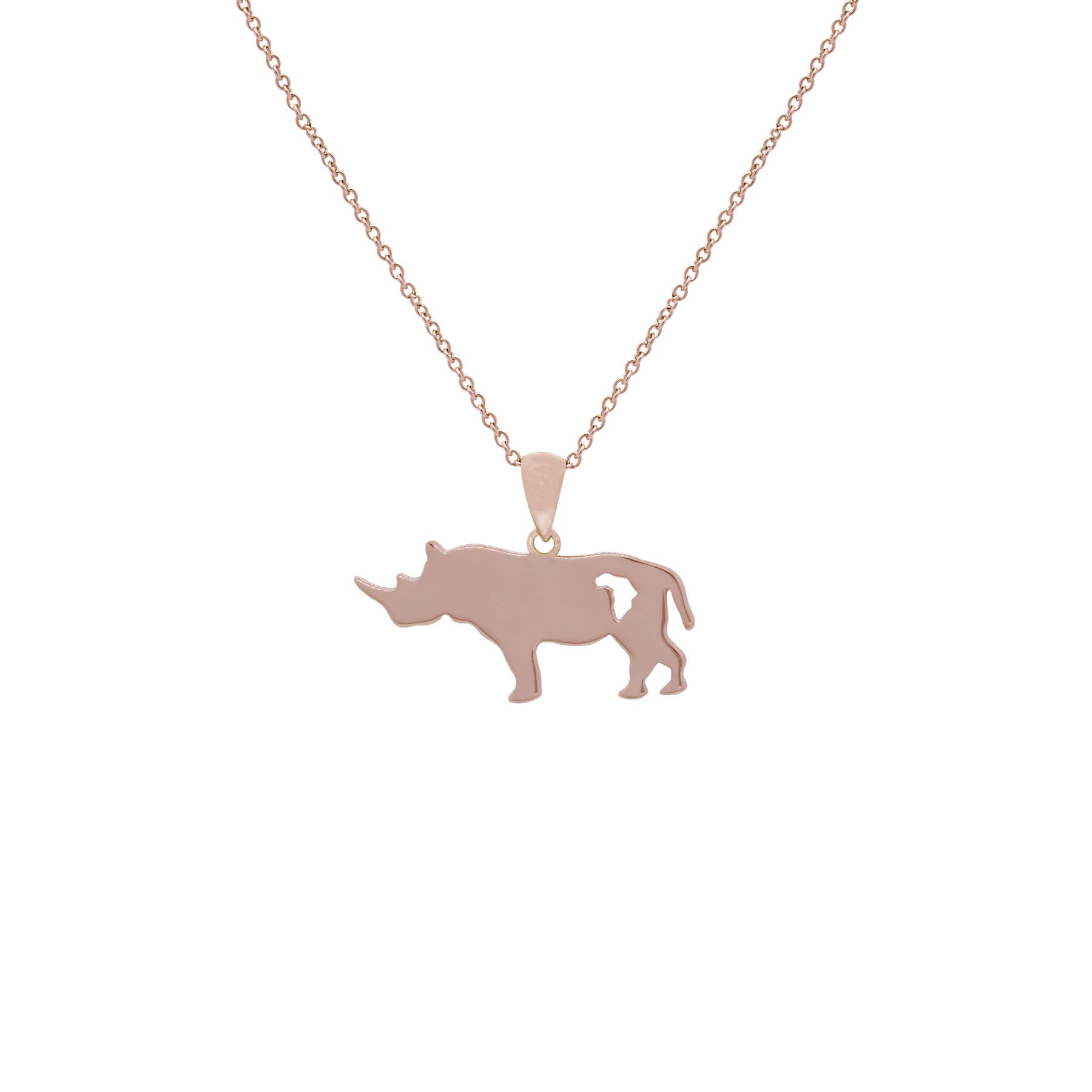 Rose Gold Rhino Necklace