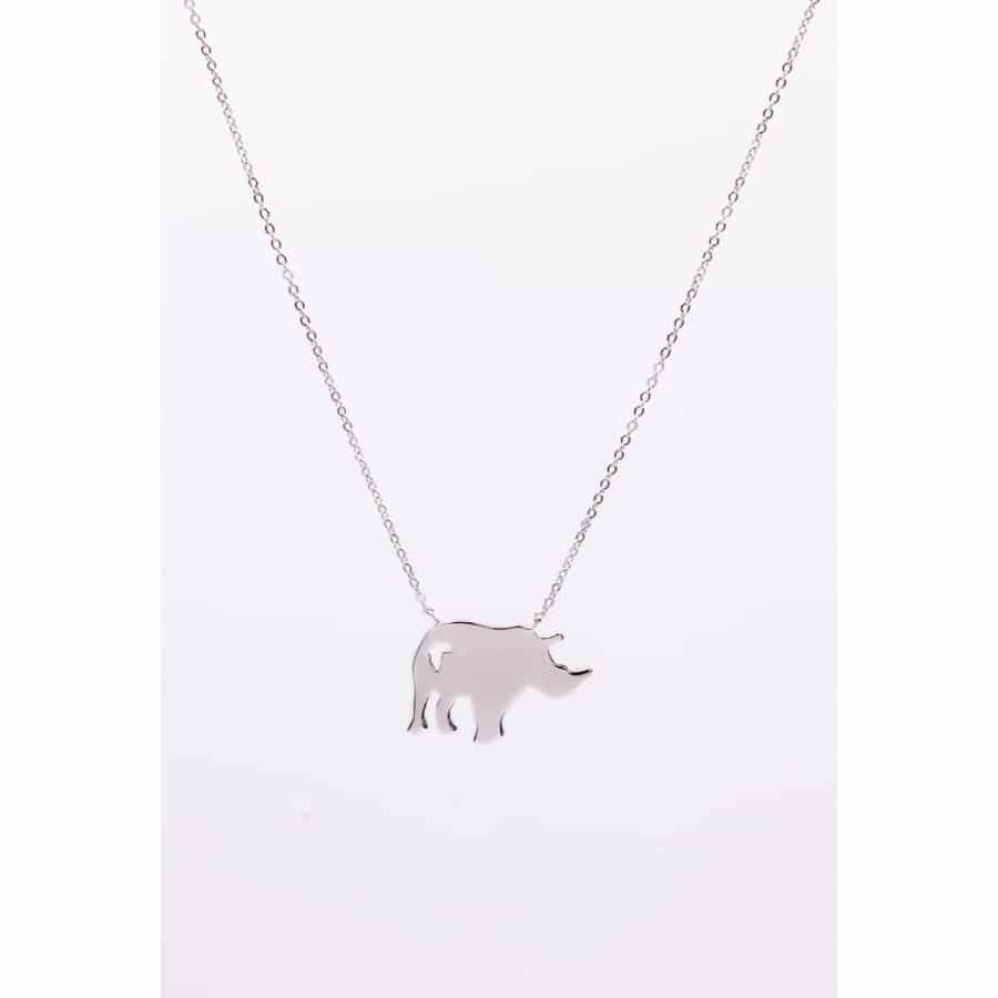 Silver Rhino Necklace