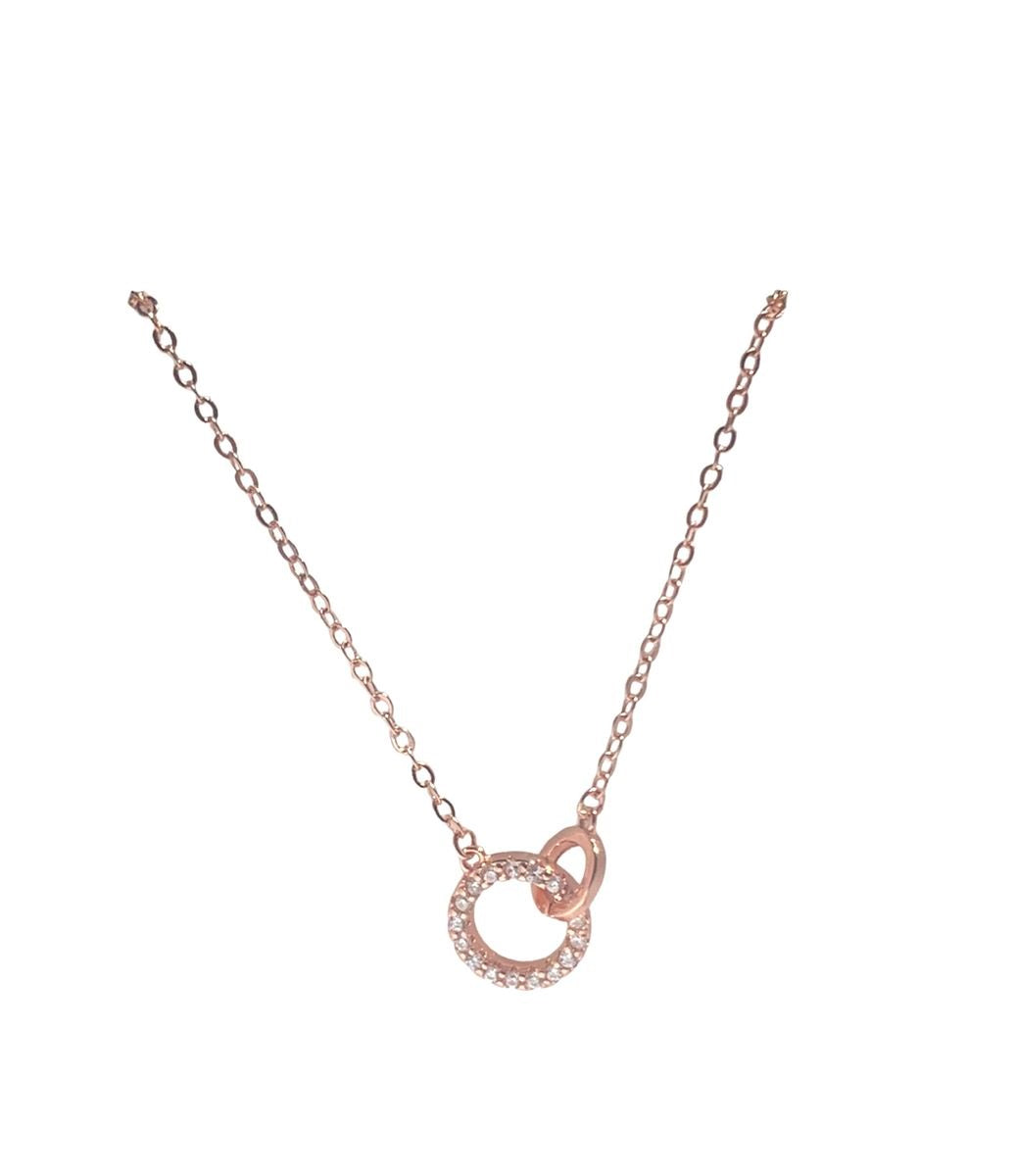 Rose Gold Linked Circles Necklace