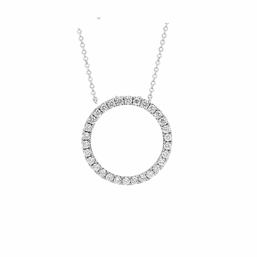 Silver CZ Circle Necklace