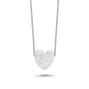 Silver White Opal Heart Necklace