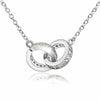 Silver Interlocking Double Circles Necklace