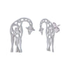 Silver Earrings Giraffee