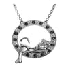 Silver Necklace Leopard Lying In Circle